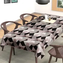 Arrabi Brown Geometric Printed 6-Seater Table Cover-picture-23
