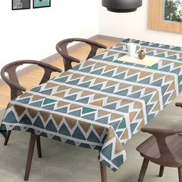 Arrabi Blue Geometric Printed Rectangle 6-Seater Table Cover-15