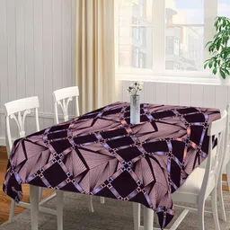 Arrabi Brown & Pink Printed 8-Seater Table Cover-16