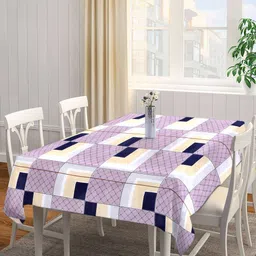 Arrabi Lavender & Yellow Geometric Printed 8-Seater Table Cover-image-77