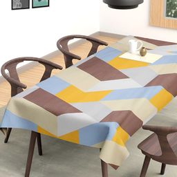 Arrabi Yellow Geometric Printed Rectangle 8-Seater Table Cover-36