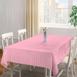 Arrabi  Pink Striped 8 Seater Rectangle Table Cover-13