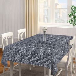 Arrabi Black & Grey Handwoven 6 Seater Rectangular Cotton Table Cover-26