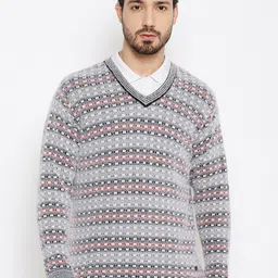 Duke Men Grey & Red Pullover-12