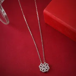 THE AAB STUDIO Silver-Plated AD studded Magnetically Foldable Necklace-15