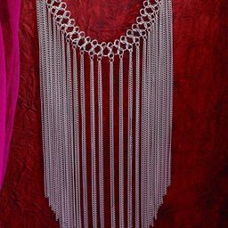 Yellow Chimes Silver-Toned Long Drop Chain Choker Necklace-45