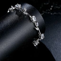 Yellow Chimes Women Cubic Zirconia Studded Silver-Plated Charm Bracelet-26