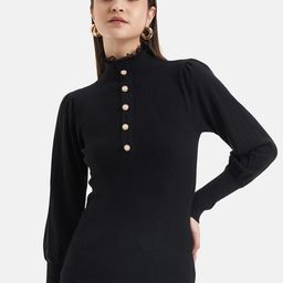 Kazo Ribbed Mock Collar Long Sleeves Pullover Sweater-image-50