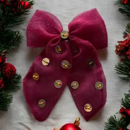 Choko Girls Santa's Xmas Bow Alligator Hair Clip-16
