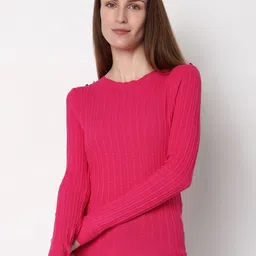 Vero Moda Self Design Ribbed Pullover-picture-48