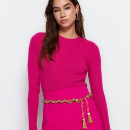 Trendyol Ribbed Round Neck Long Sleeve Acrylic Pullover Sweaters-55