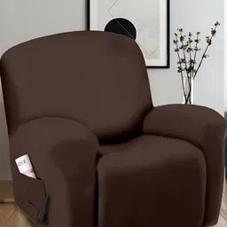 Cortina Brown Single Seater Sofa Cover-image-20