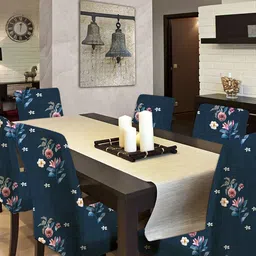 Bajo's Blue 6 Pieces Printed Chair Cover-image-34