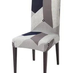 HOKIPO Grey Printed Stretchable Chair Cover-image-95