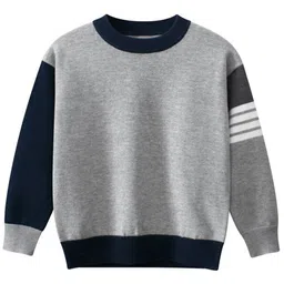 StyleCast Boys Grey Colourblocked Ribbed Cotton Pullover-13