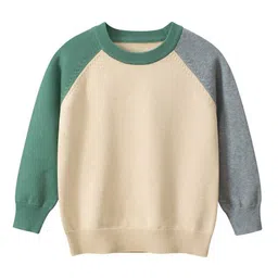 StyleCast Boys Beige Colourblocked Ribbed Cotton Pullover-image-50