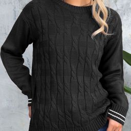 StyleCast x Revolte Women Cable Knit Round Neck Pullover Sweater-image-10