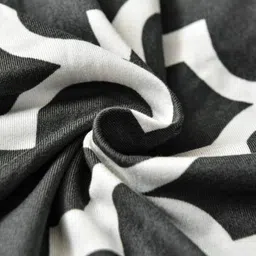 HOUSE OF QUIRK Black & White Printed Fitted 1 Seater Sofa Cover With Arms-image-48