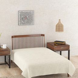 Fabindia Beige Cotton Double Queen Bed Cover-image-63