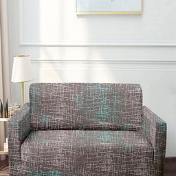 Cortina Brown Printed Stretchable 3-Seater Sofa Cover-image-6