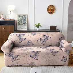 Cortina Pink Printed Three-Seater Sofa Cover-image-89