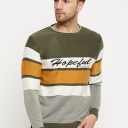 Duke Colourblocked Long Sleeves Acrylic Pullover Sweater-image-35