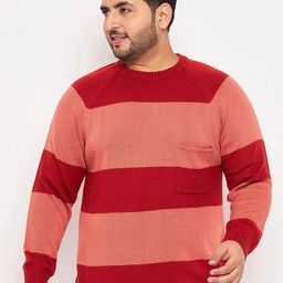 Club York Plus Size Colourblocked Acrylic Pullover-image-78