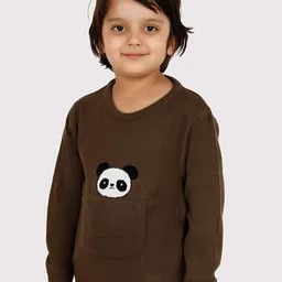 JoE Hazel Boys Panda Self Design Acrylic Pullover Sweater-picture-49