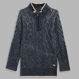 Blue Giraffe Boys Navy Blue Speckled Pullover-image-78