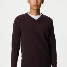 Marks & Spencer V-Neck Woollen Pullover-image-33