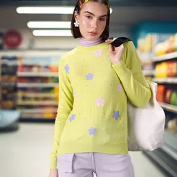 DressBerry Floral Printed Acrylic Pullover-image-35