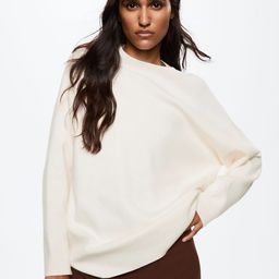 MANGO Women Off White Solid Pullover-image-61