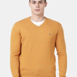 t-base Men Yellow V-Neck Long sleeve Pullover-image-31