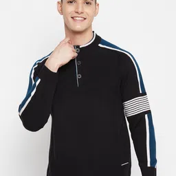Duke Men Black & Blue Striped Pullover-image-88