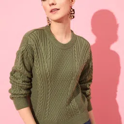 STREET 9 Women Acrylic Cable Knit Pullover-picture-39