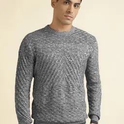Andamen Self Design Cable Knit Cotton Pullover-image-30