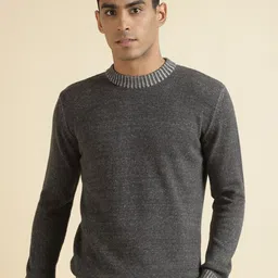 Andamen Self Design Cable Knit Cotton Pullover Sweater-image-9