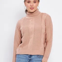 Duke Cable Knit Self Design Turtle Neck Acrylic Sweater-image-47