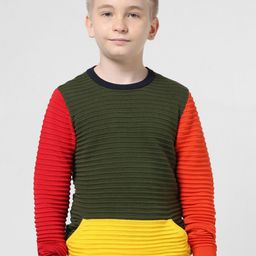 Jack & Jones Junior Boys Colourblocked Round Neck Pure Cotton Pullover-picture-27
