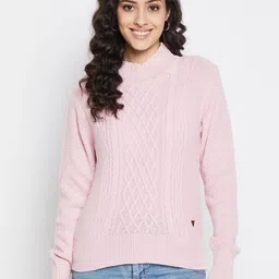 Duke Women Pink Cable Knit Pullover-picture-19