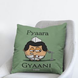 Indigifts Green & Black Printed Square Cushion With Cover-25