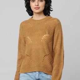 ONLY Women Brown Solid Pullover-image-72