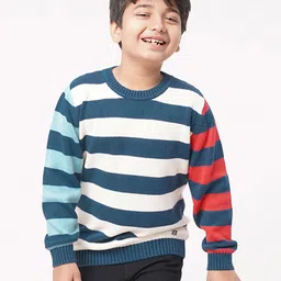 Ed-a-Mamma Boys White & Blue Striped Pullover-picture-51