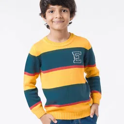 Ed-a-Mamma Boys Yellow & Blue Striped Pullover-picture-53