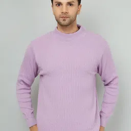 KVETOO Turtle Neck Long Sleeves Striped Pullover-image-93