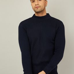 KVETOO Turtle Neck Striped Pullover-image-74