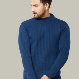KVETOO High Neck Long Sleeves Striped Pullover-image-65