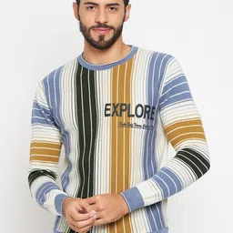 Duke Striped Round Neck Acrylic Pullover-image-52
