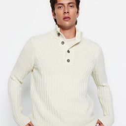 Trendyol Striped Self Design Turtle Neck Pullover Sweater-image-53