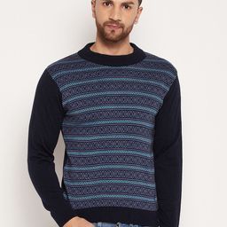 Duke Men Blue & Black Printed Pullover-image-41